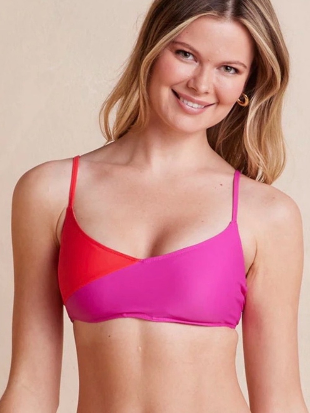 NWT Summersalt Marina Two-Tone
Pink & Coral Bikini Top Sz 10
